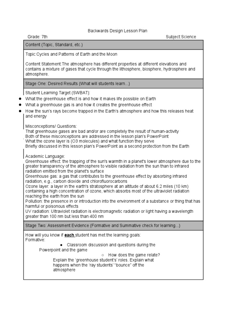 greenhouse gases activity lesson plan | Atmosphere Of Earth