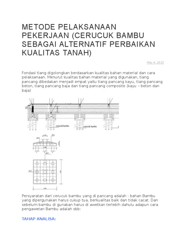 Cerucuk Bambu Metode Pelaksanaan