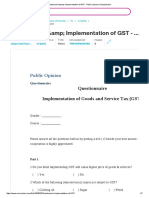 Questionaire &amp Implementation of GST - Public Opinion Questionnaire