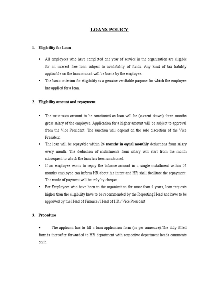 Template Loan Policy PDF