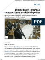 Após Sete Meses No Poder, Temer Não Consegue Domar Instabilidade Política