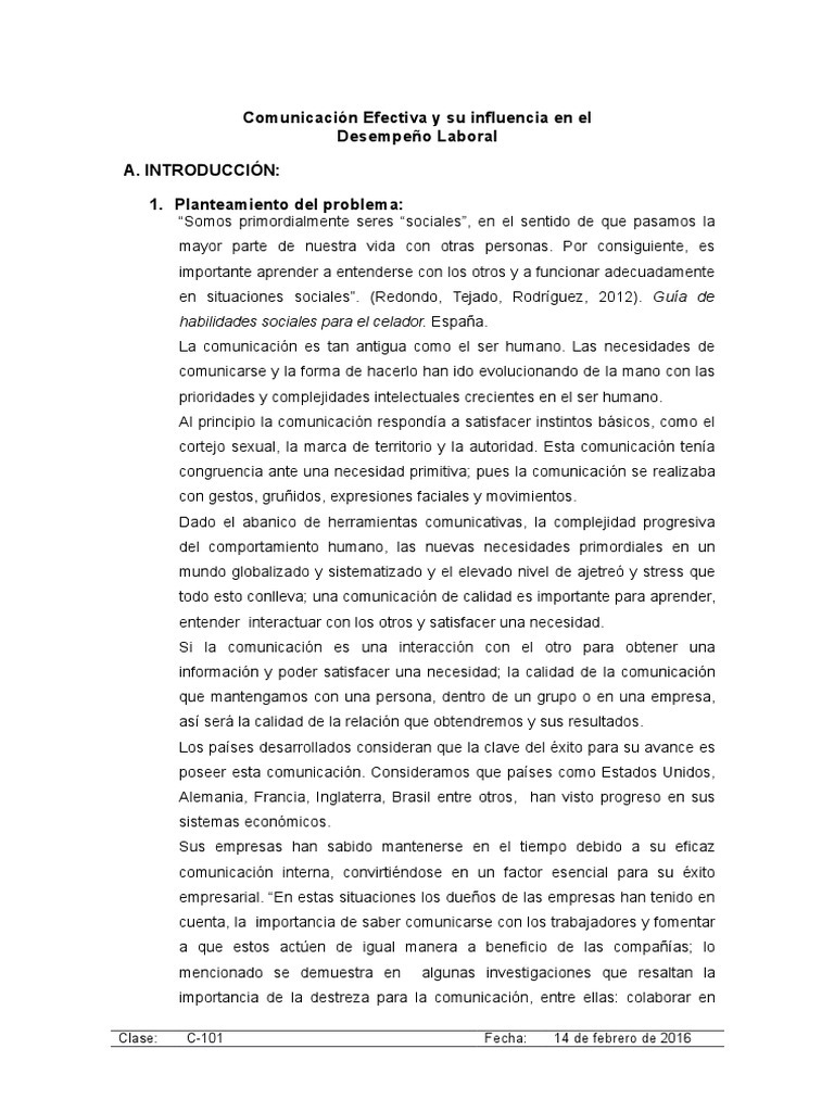 Comunicación Efectiva y Desempeño Laboral | PDF | Crecimiento personal ...