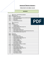 Metrado Subestación Eléctrica Marañón I Y II