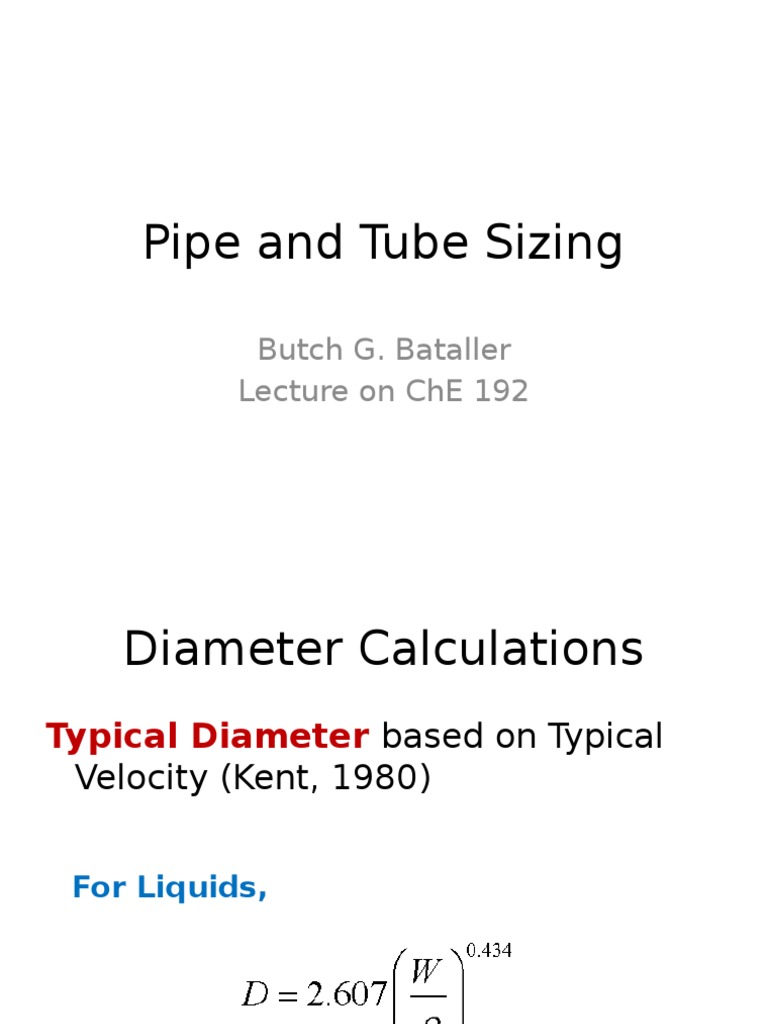 Pipe Sizing Guidelines by Butch Bataller | PDF | Fluid Dynamics | Pipe ...