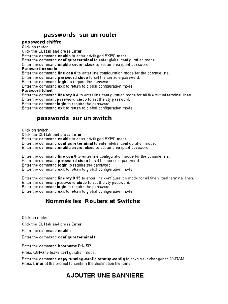 Configuring Cisco Router Passwords | PDF | Command Line Interface ...
