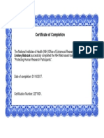 Certificate of Completion - Nih Training