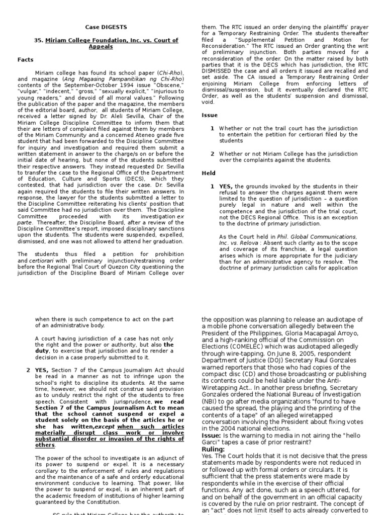Case Digests | PDF