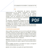 Determinación de La Presencia de Almidón y Azúcares en Los Alimentos