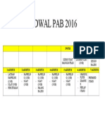 Jadwal Pab 2016