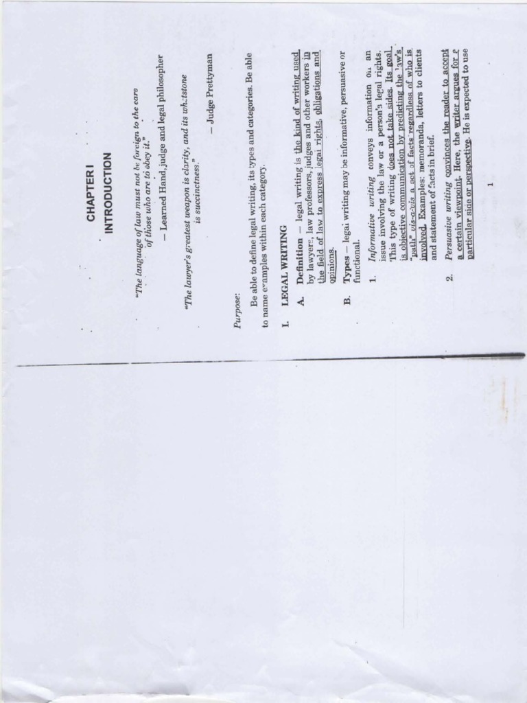 Legal Writing Sample for Paralegal