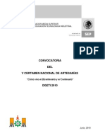 Convocatoria Del V Certamen Nacional de Artesanías