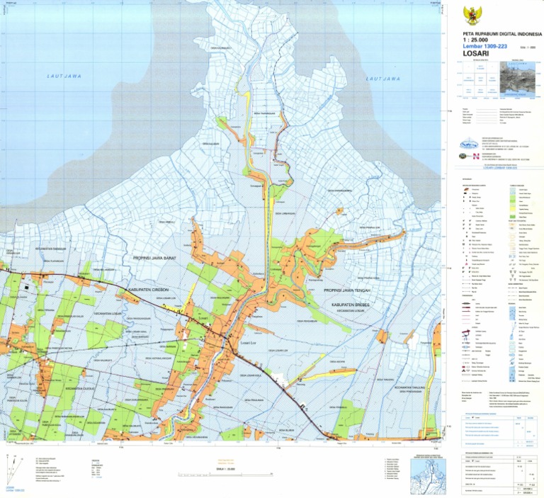 Peta Rupabumi 25.000 Lembar 1309-223 Losari 2 | PDF