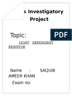 Physics: Investigatory Project