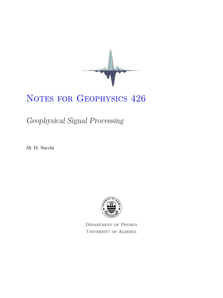 Fourier Analysis and Signal Processing Techniques for Geophysics PDF Spectral Density