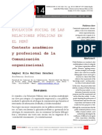 Icono14. A8/V2. Evolución Social de Las Relaciones Públicas en El Perú. Contexto Académico y Profesional de La Comunicación Organizacional