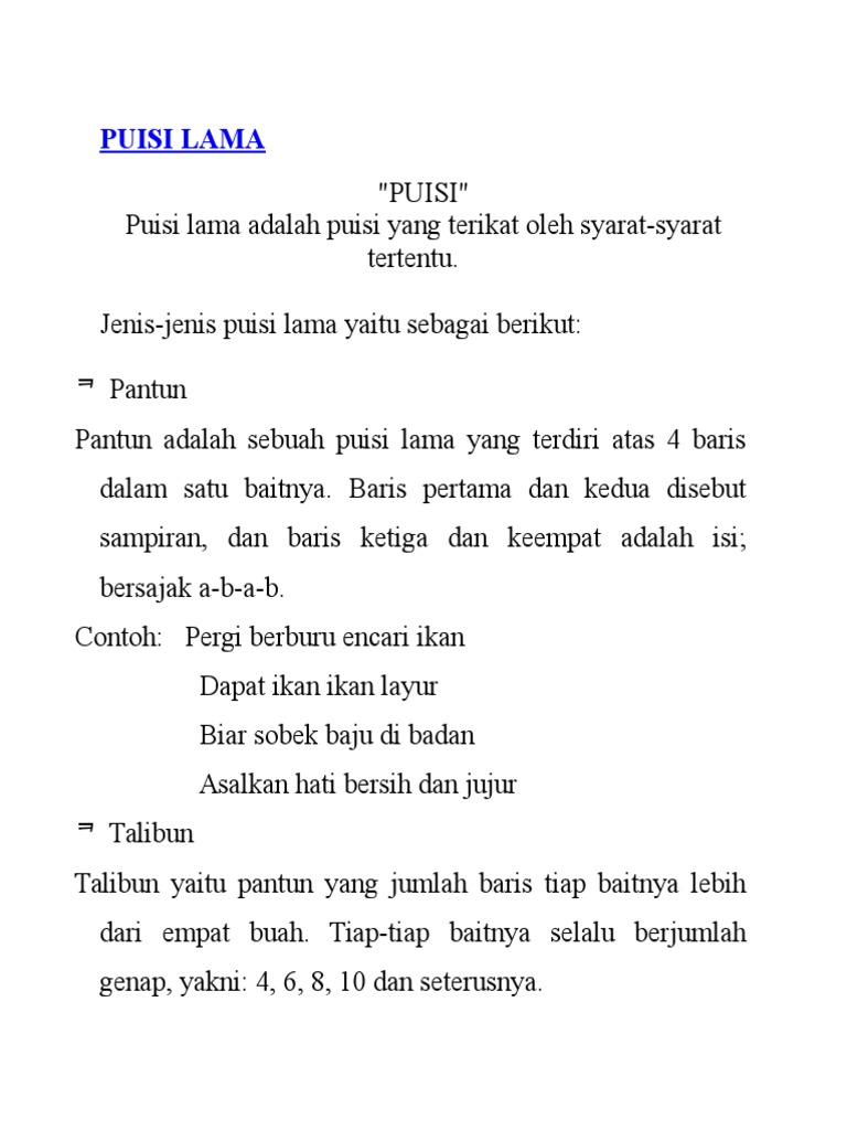 Puisi Lama