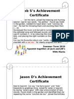 Summer Certificate Caleb's & Jason D's (2010)