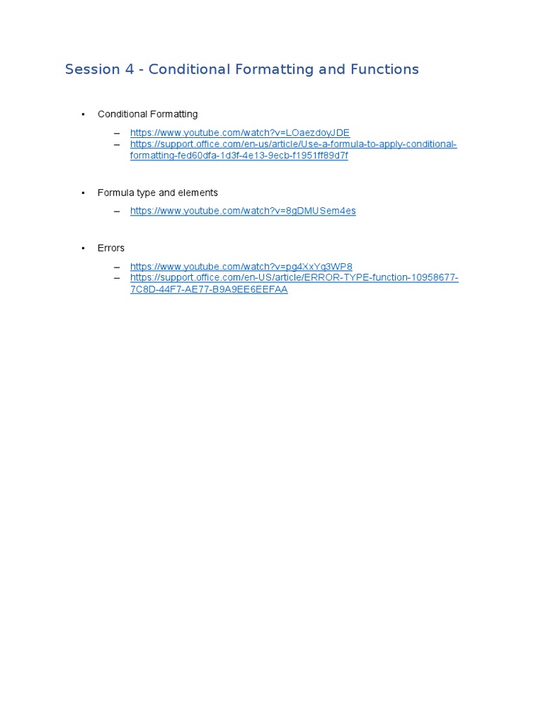 Conditional Formatting and Functions Guide | PDF | Business | Computers