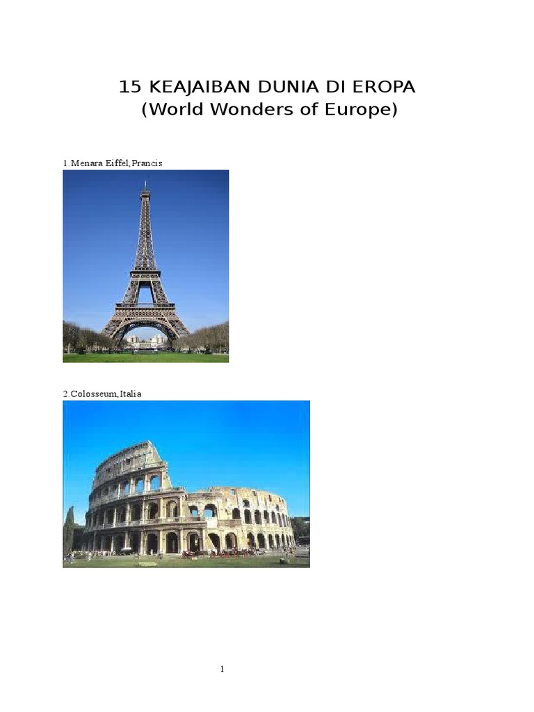 15 Keajaiban Dunia di Eropa | PDF