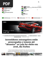 Investidores Estrangeiros Estão Preocupados e Temem Até _desastre_ Se Lula for Eleito Em 2018, Diz Forbes - InfoMoney