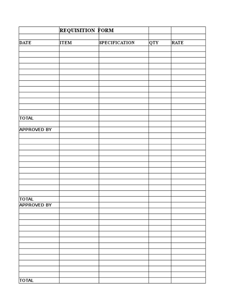 Requisition Form template