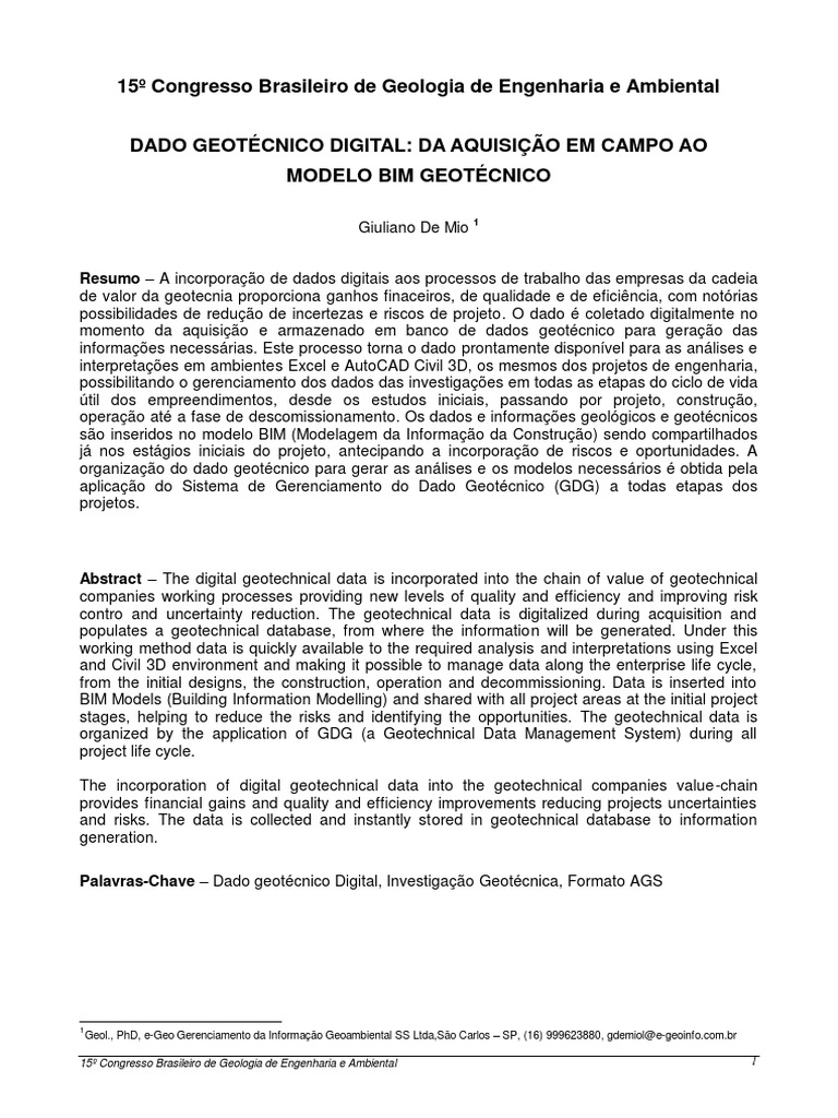 Modelo BIM em Geotecnia Digital | PDF | BIM | Padronização