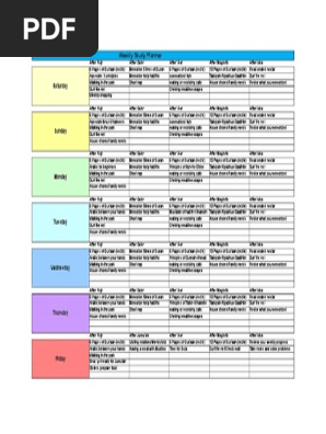 Suggested Weekly Study Plan