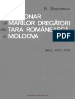 Dictiona Al Marilor Dregtori Din Tara Romaneasca Si Moldova Sec-xiv-xvii