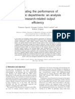 Evaluating The Performance of Academic Departments: An Analysis of Research-Related Output Efficiency