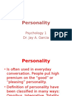Personality: Psychology 1 Dr. Jay A. Garcia