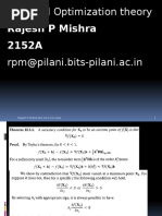 Rajesh P Mishra 2152A: Classical Optimization Theory