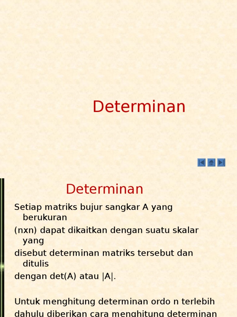 Menghitung Determinan Matriks | PDF | Metode & Bahan Ajar