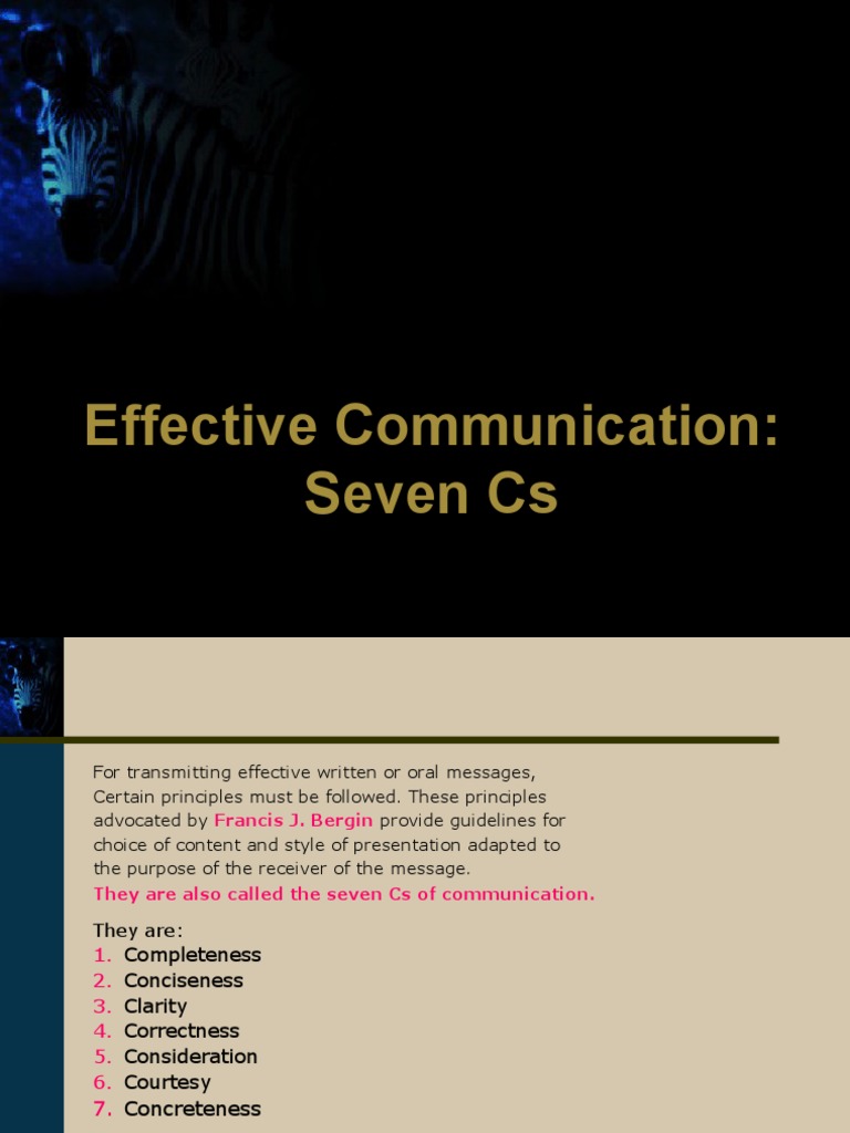 7Cs of Effective Communication | PDF | Information | Mind