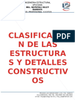 Clasificación de Las Estructuras y Detalles Constructivos