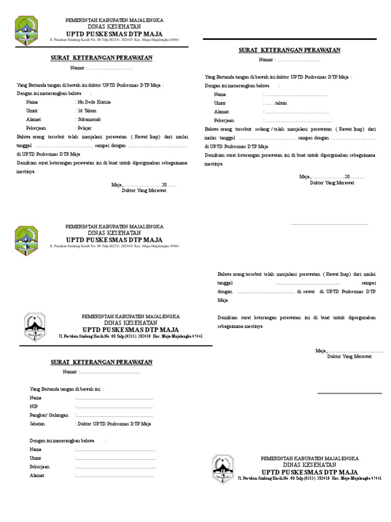 Surat Keterangan Perawatan