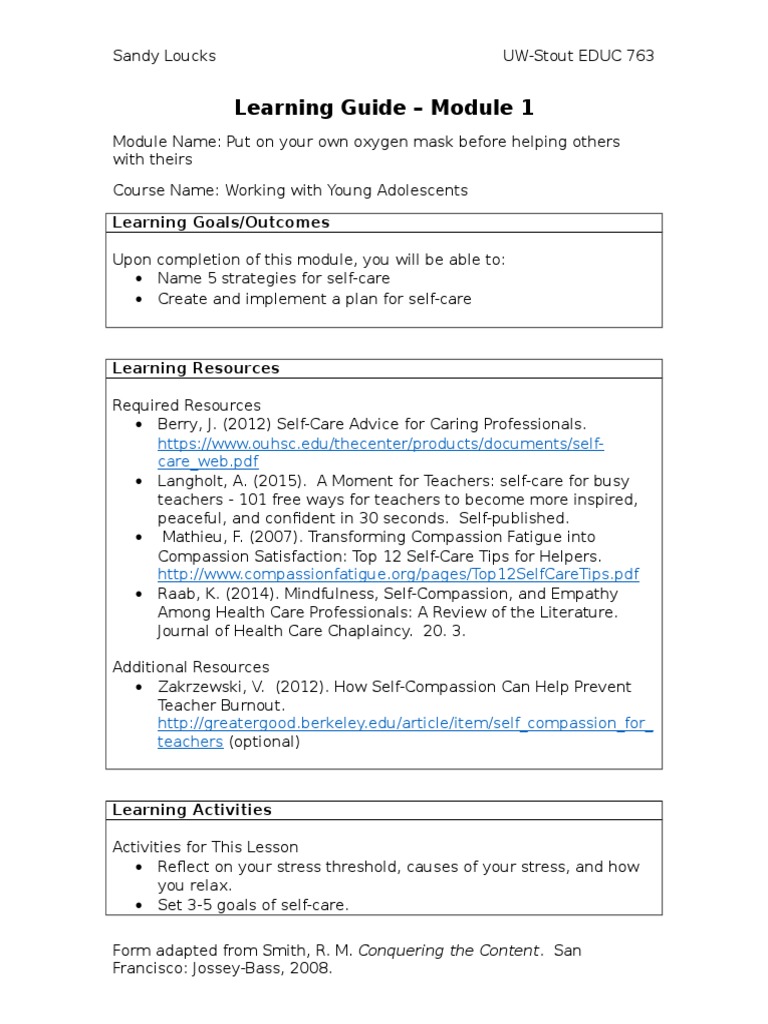 Learning Guide - Mod 1 | PDF