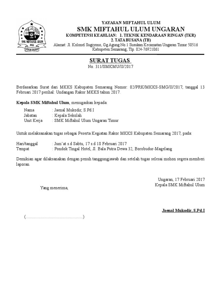Surat Tugas Mkks
