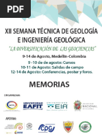 Memorias XII Semana Técnica de La Geológía e Ingeniería Geológica, Medellín, Colombia (2016)
