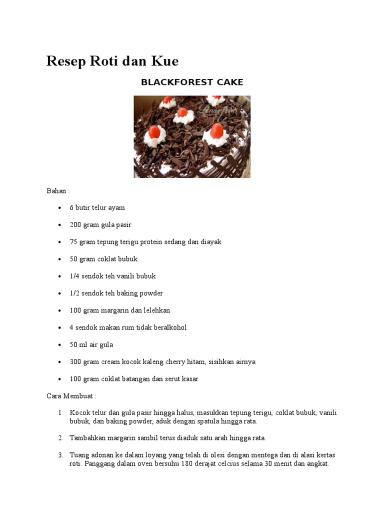 Resep Black Forest