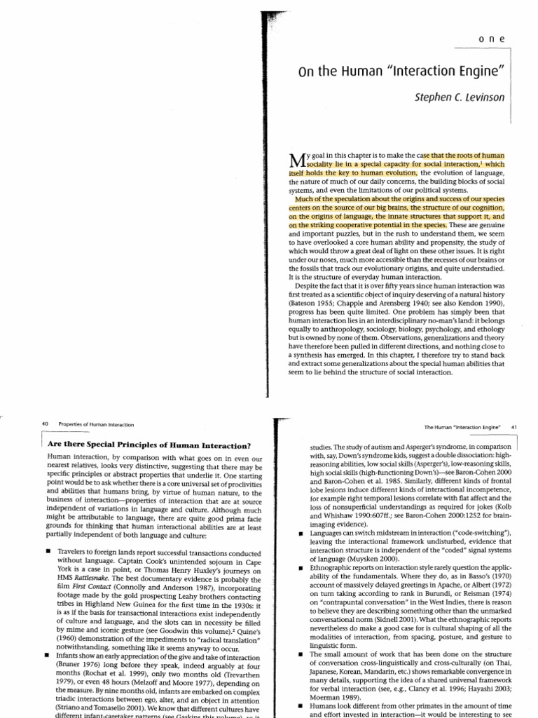 Human Interaction: Evolutionary Insights | PDF | Intention | Theory Of Mind