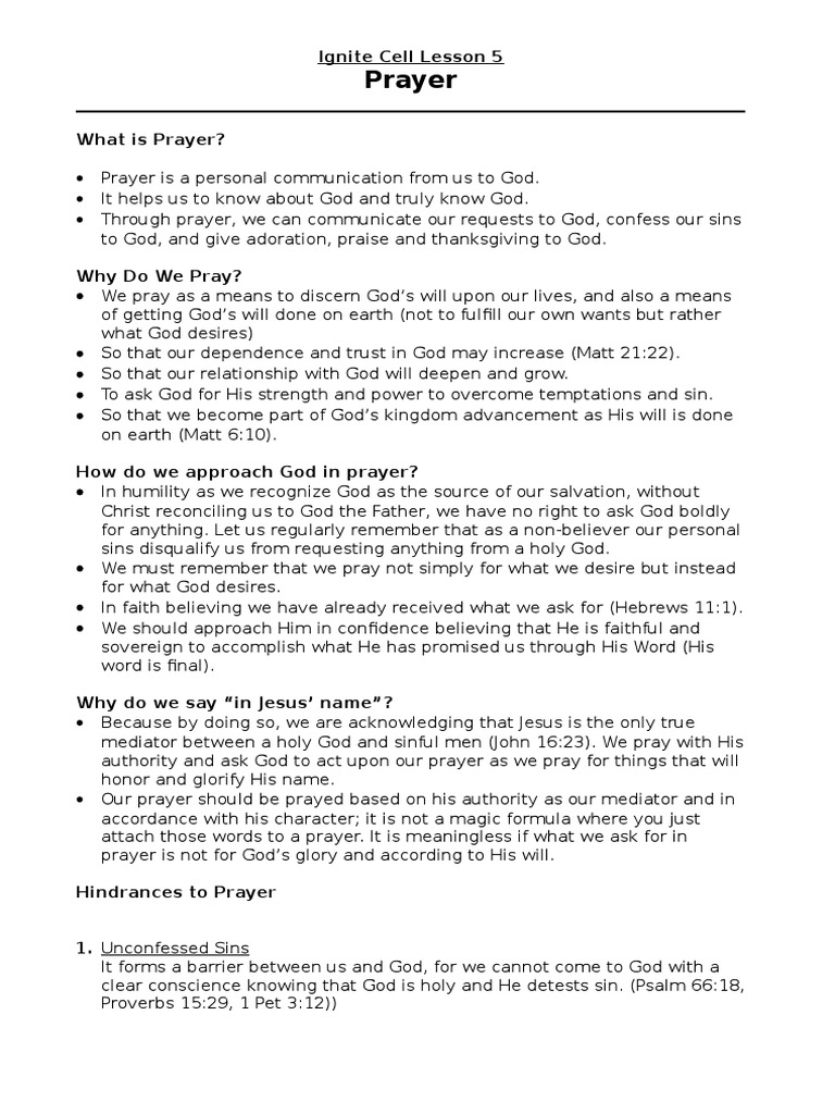 Understanding the Power of Prayer | PDF | Confession (Religion) | Prayer