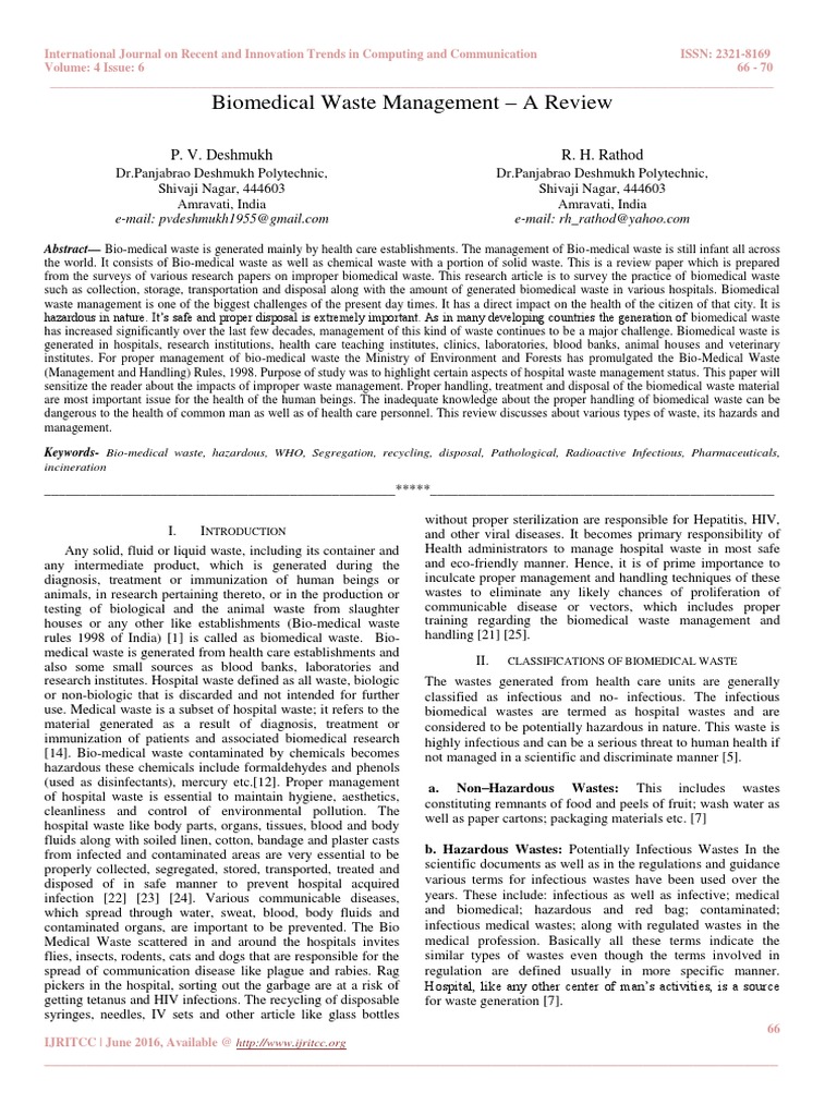 Biomedical waste management picture