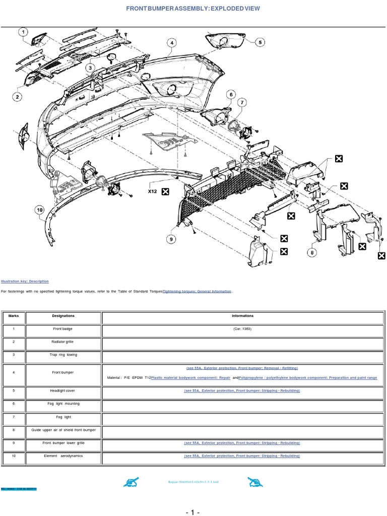 Front Bumper Assembly Exploded View Pdf 