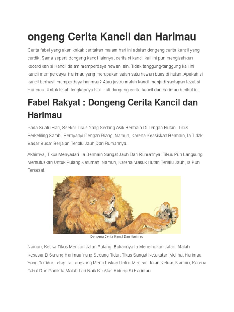 Sang Kancil Menipu Harimau Pdf