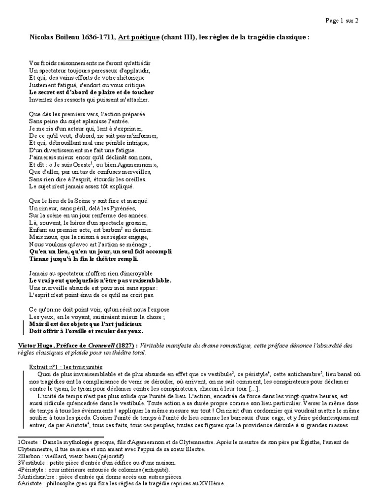 Nicolas Boileau Art Poetique Chant 1