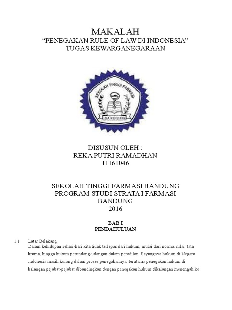Makalah Rule Of Law