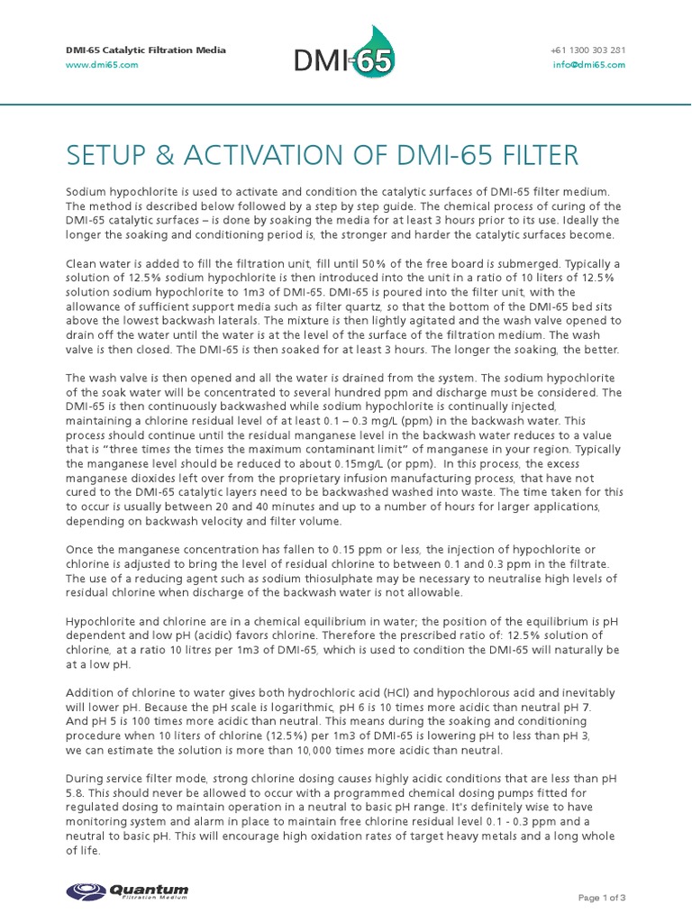 Activating Dmi 65 Step By Step Procedure Pdf Manganese Ph