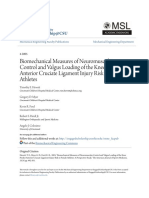 Biomechanical Measures of Neuromuscular Control and Valgus Loadin PDF