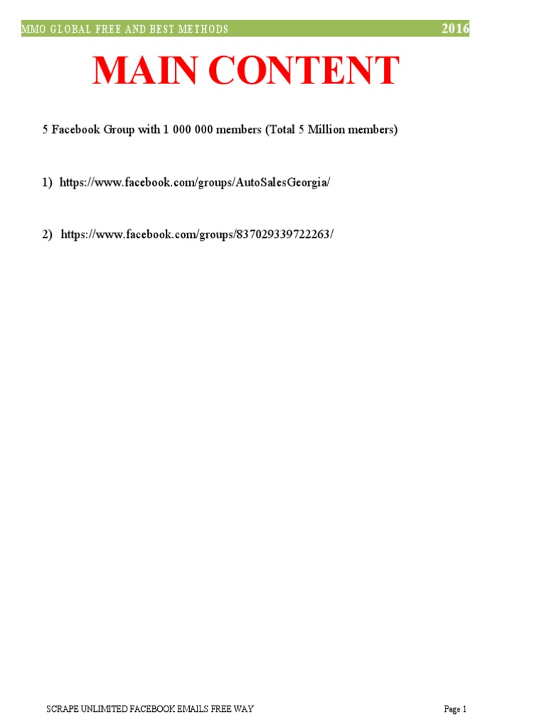 Top Facebook Groups with 1M+ Members | PDF | Multi Level Marketing ...