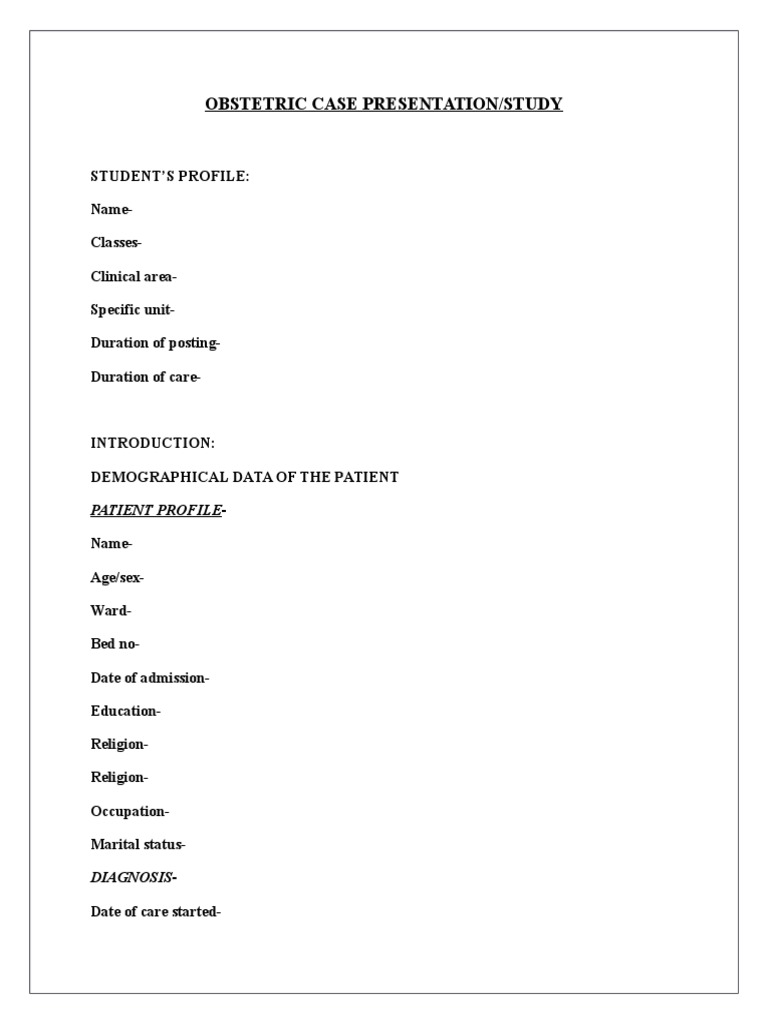 Obg Case Presentation PDF